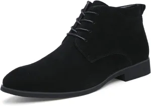 Men's Chukka Oxford Dress Boots - Casual Fashion Mid-Top Leather Ankle Boot Business Work Shoes for Men