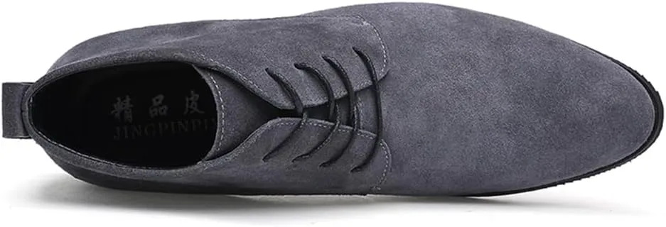 Men's Chukka Oxford Dress Boots - Casual Fashion Mid-Top Leather Ankle Boot Business Work Shoes for Men