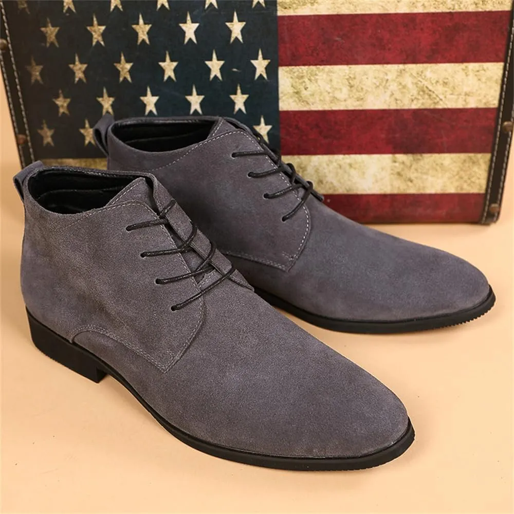 Men's Chukka Oxford Dress Boots - Casual Fashion Mid-Top Leather Ankle Boot Business Work Shoes for Men