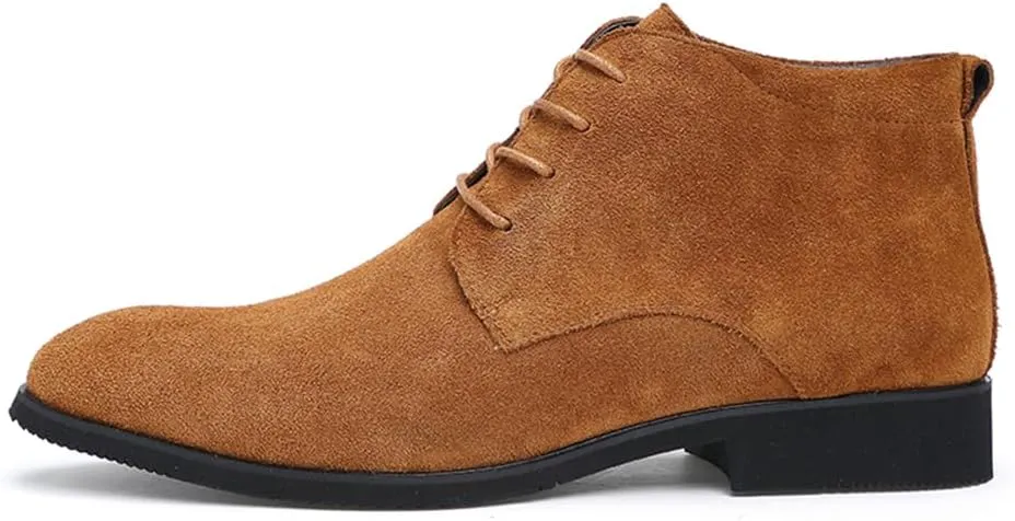Men's Chukka Oxford Dress Boots - Casual Fashion Mid-Top Leather Ankle Boot Business Work Shoes for Men