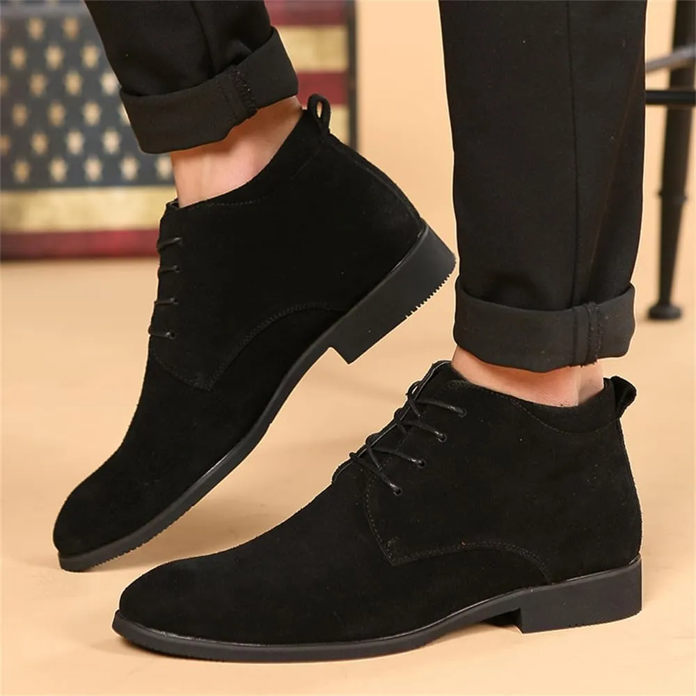Men's Chukka Oxford Dress Boots - Casual Fashion Mid-Top Leather Ankle Boot Business Work Shoes for Men