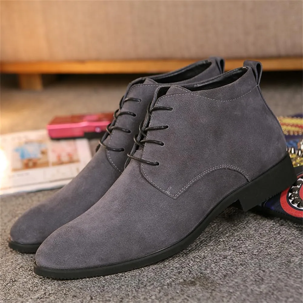 Men's Chukka Oxford Dress Boots - Casual Fashion Mid-Top Leather Ankle Boot Business Work Shoes for Men