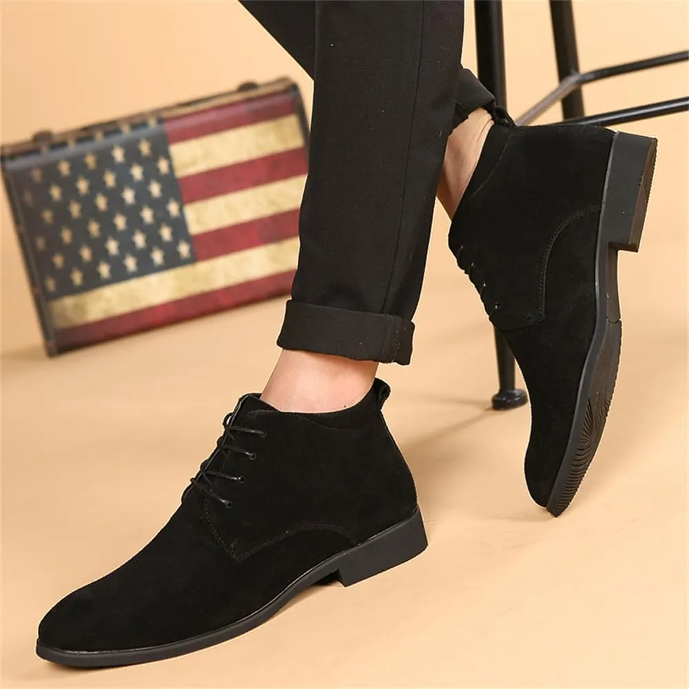 Men's Chukka Oxford Dress Boots - Casual Fashion Mid-Top Leather Ankle Boot Business Work Shoes for Men