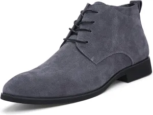 Men's Chukka Oxford Dress Boots - Casual Fashion Mid-Top Leather Ankle Boot Business Work Shoes for Men