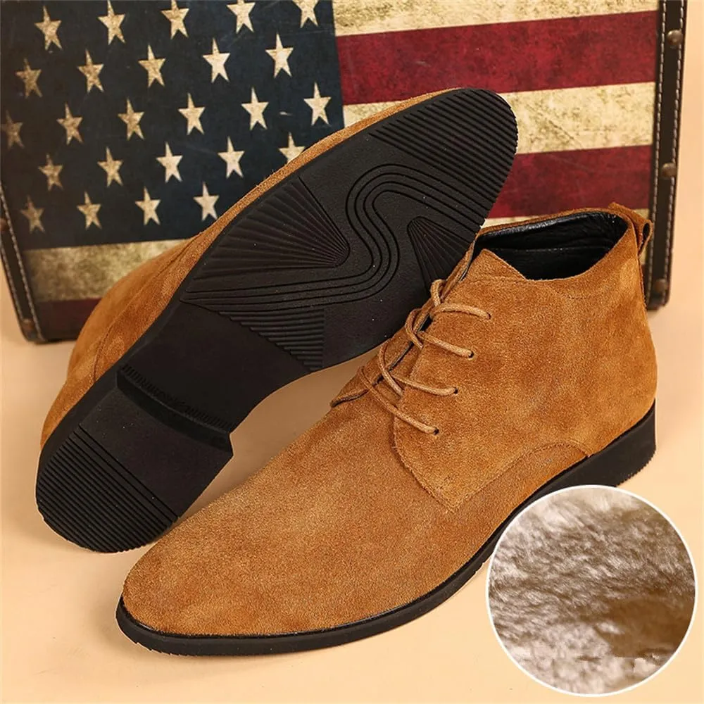 Men's Chukka Oxford Dress Boots - Casual Fashion Mid-Top Leather Ankle Boot Business Work Shoes for Men