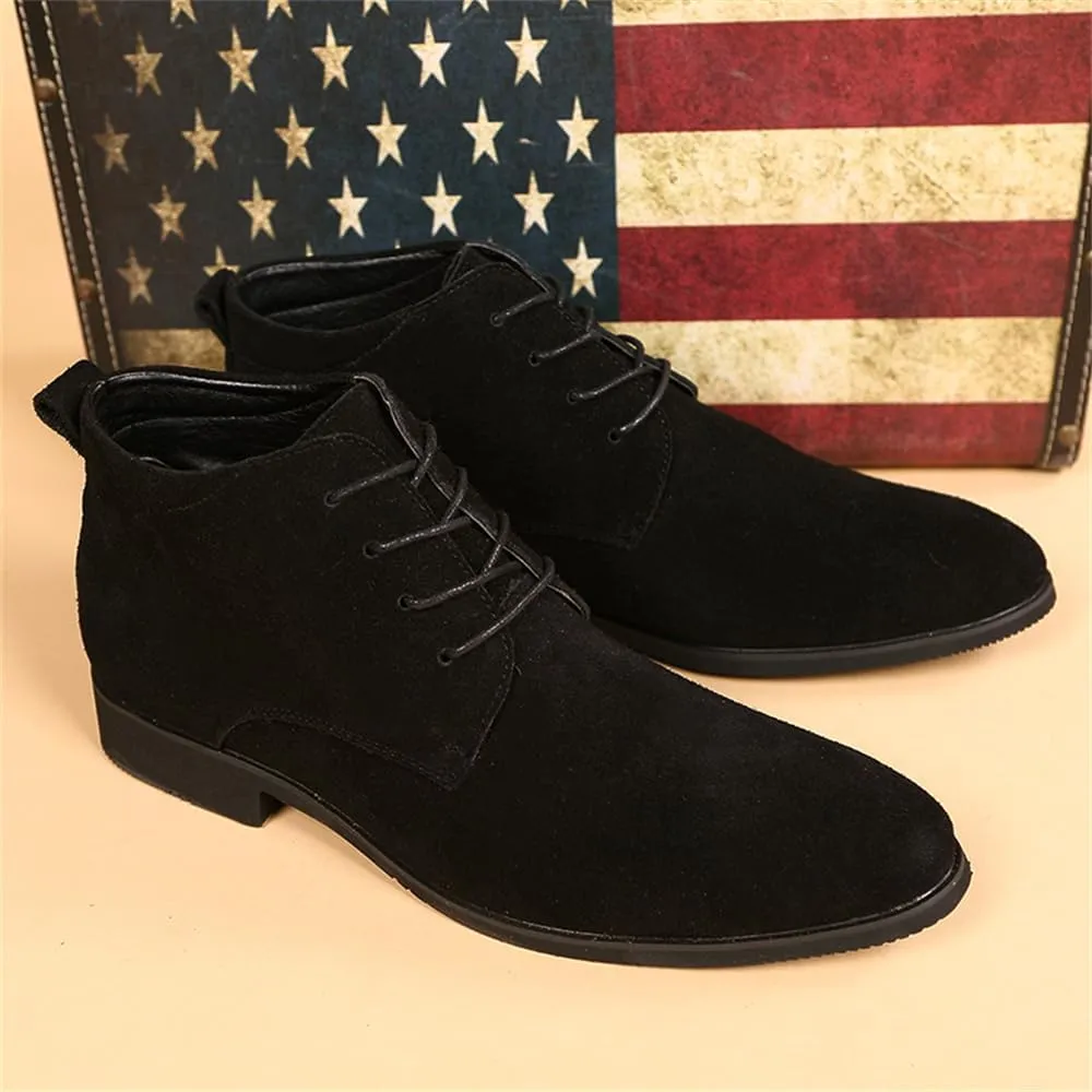 Men's Chukka Oxford Dress Boots - Casual Fashion Mid-Top Leather Ankle Boot Business Work Shoes for Men