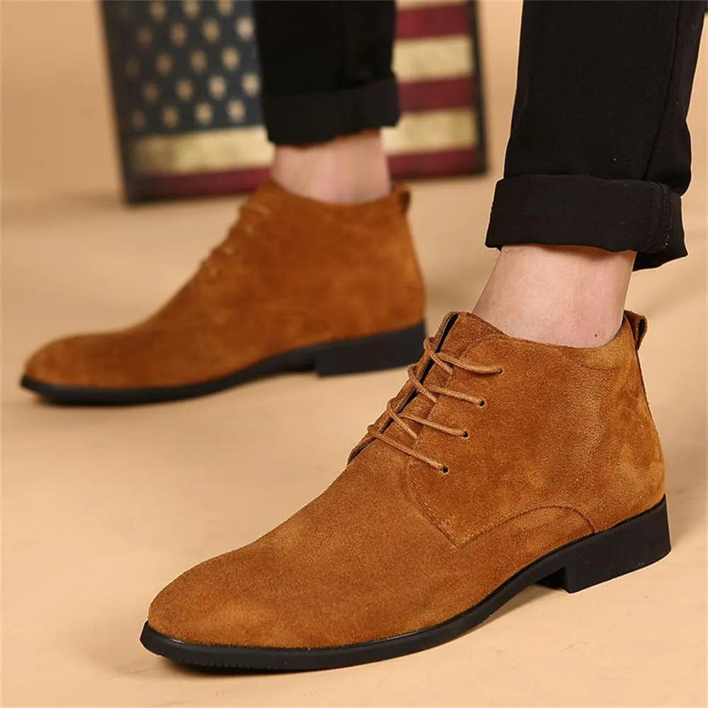 Men's Chukka Oxford Dress Boots - Casual Fashion Mid-Top Leather Ankle Boot Business Work Shoes for Men