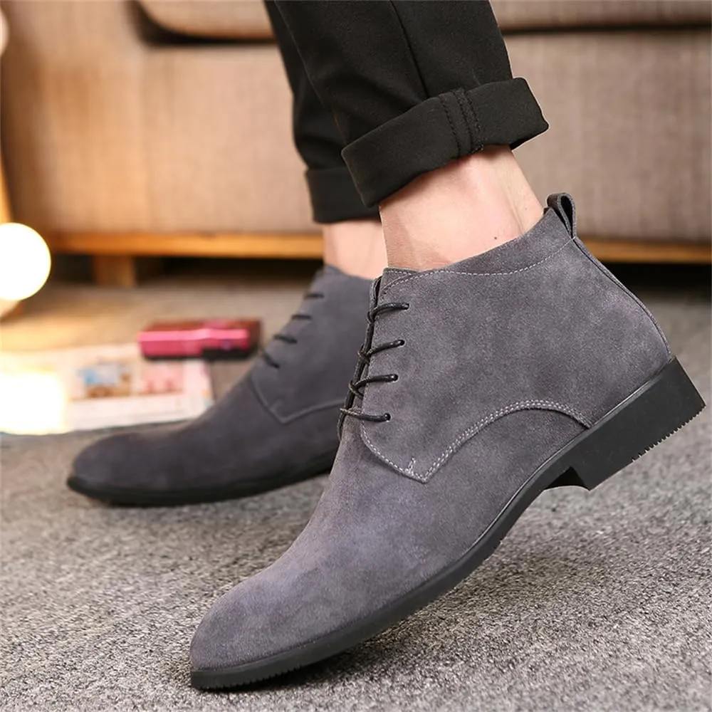 Men's Chukka Oxford Dress Boots - Casual Fashion Mid-Top Leather Ankle Boot Business Work Shoes for Men