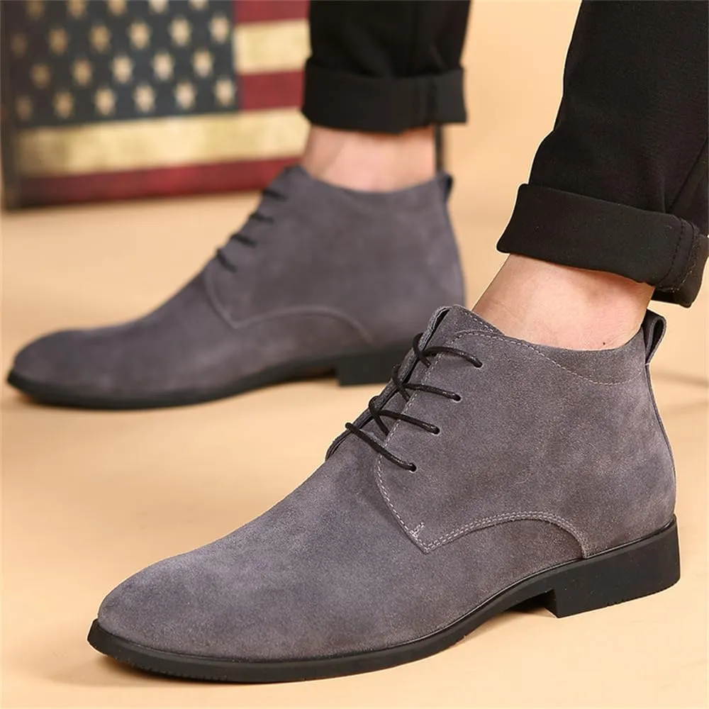 Men's Chukka Oxford Dress Boots - Casual Fashion Mid-Top Leather Ankle Boot Business Work Shoes for Men