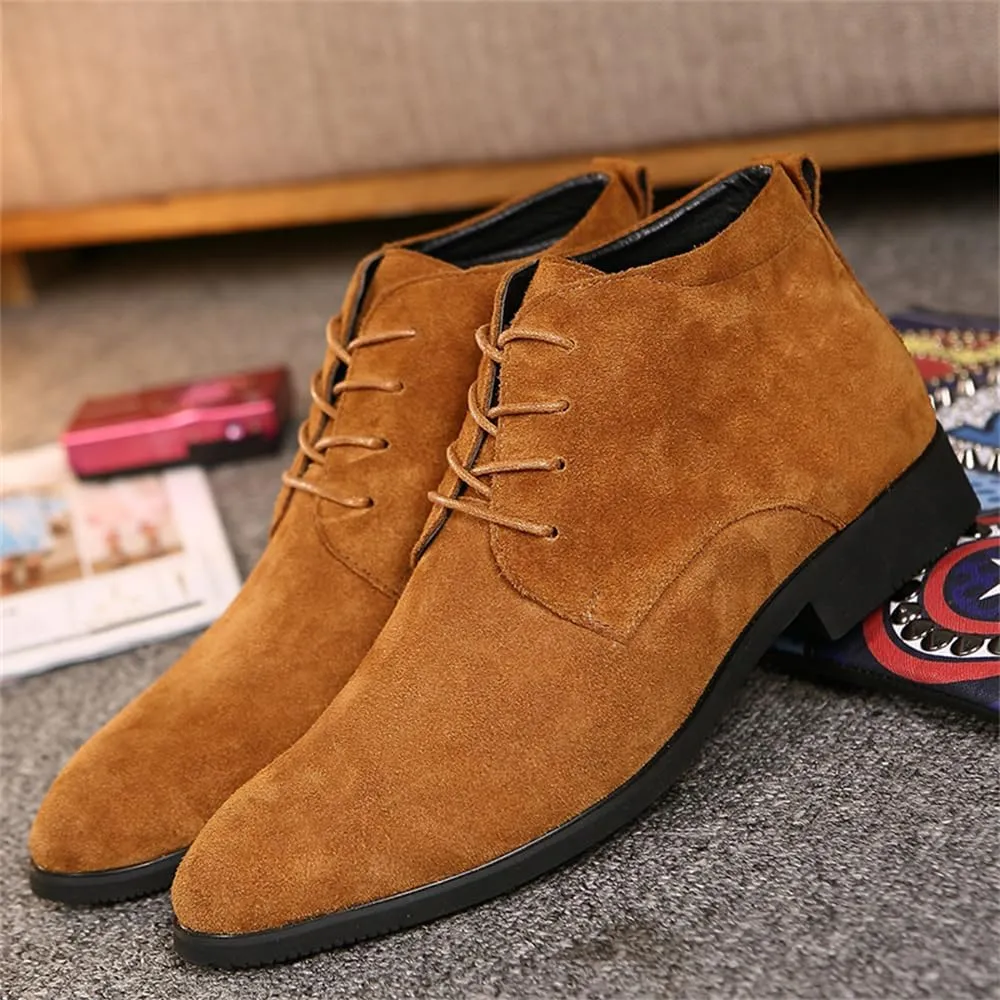 Men's Chukka Oxford Dress Boots - Casual Fashion Mid-Top Leather Ankle Boot Business Work Shoes for Men