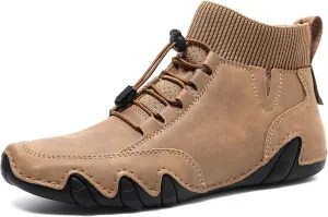 Men's Classic Italian Handmade Chukka Boots Fashion Comfort Slip Resistant Outdoor Hiking Driving Ankle Boots