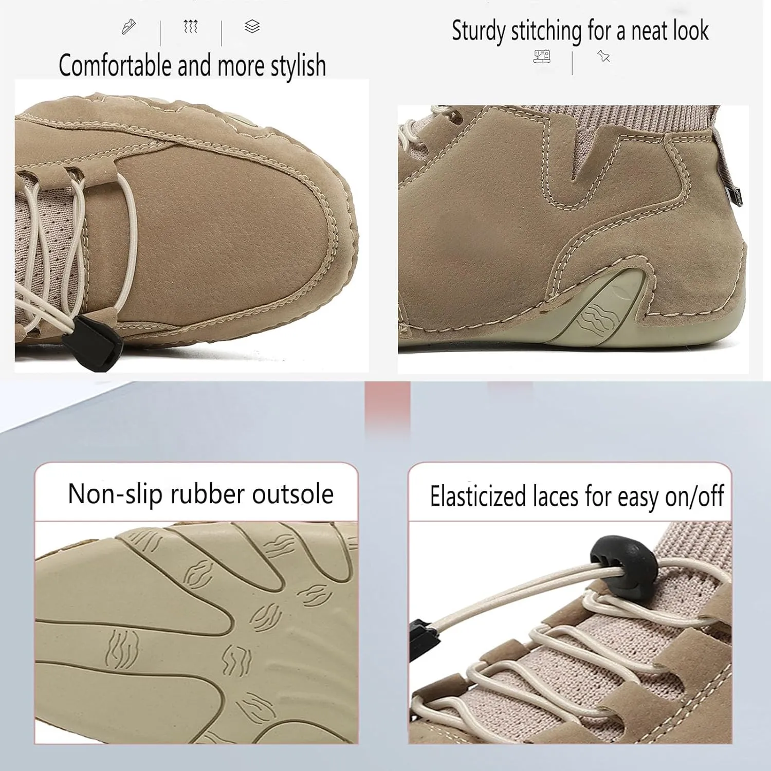 Men's Classic Italian Handmade Chukka Boots Fashion Comfort Slip Resistant Outdoor Hiking Driving Ankle Boots