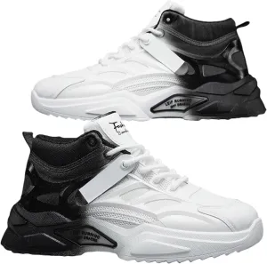 Mens Fashion Sneakers High Top Casual Shoes Athletic Walking Mesh Lightweight Sports Shoes Lace Up Running Shoes