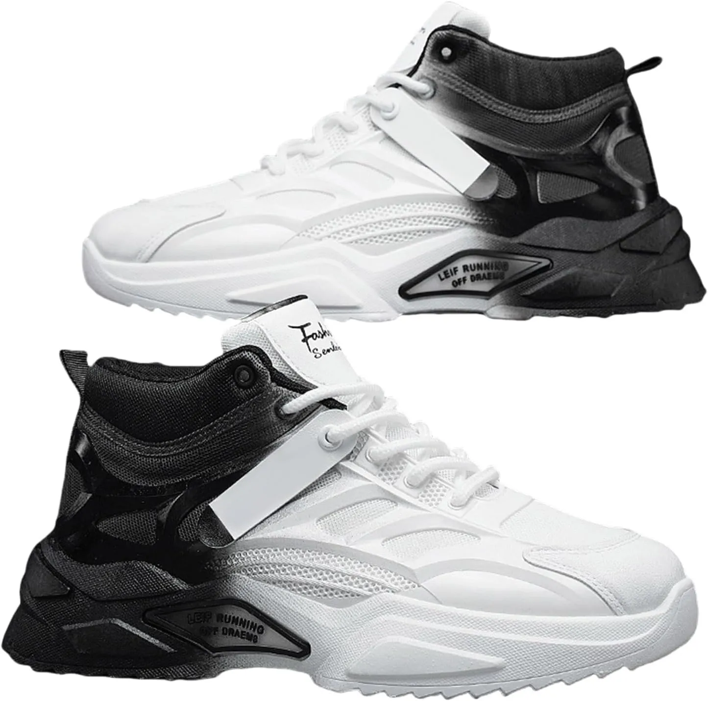 Mens Fashion Sneakers High Top Casual Shoes Athletic Walking Mesh Lightweight Sports Shoes Lace Up Running Shoes