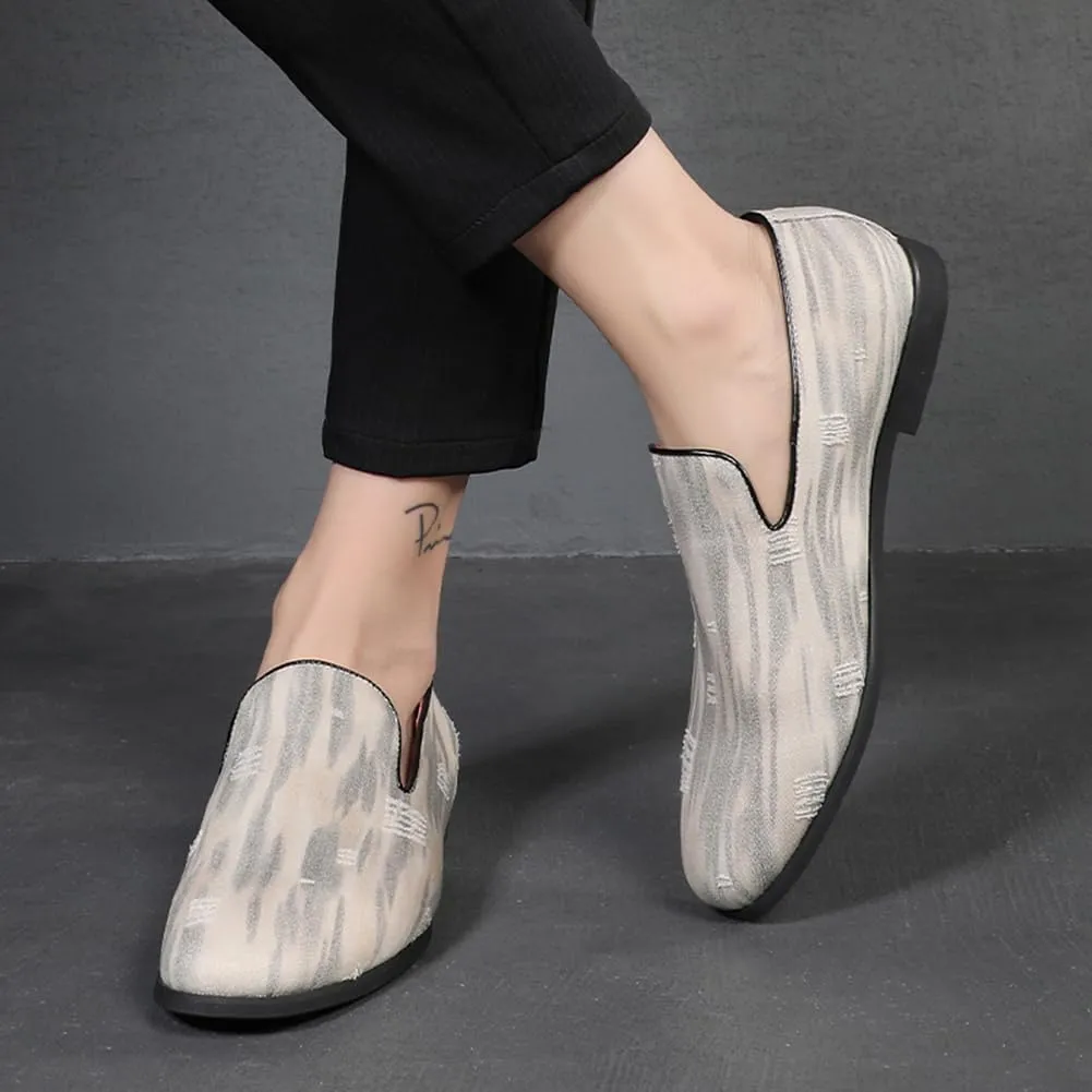 Men's Luxury Denim Penny Loafer Noble Slip-on Suede Loafers Shoes Smoking Slippers Party Dancing Shoes Plus Size 7-13