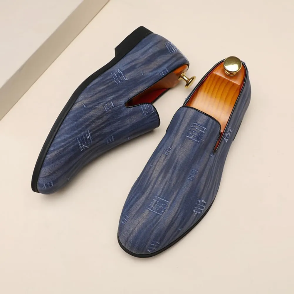 Men's Luxury Denim Penny Loafer Noble Slip-on Suede Loafers Shoes Smoking Slippers Party Dancing Shoes Plus Size 7-13