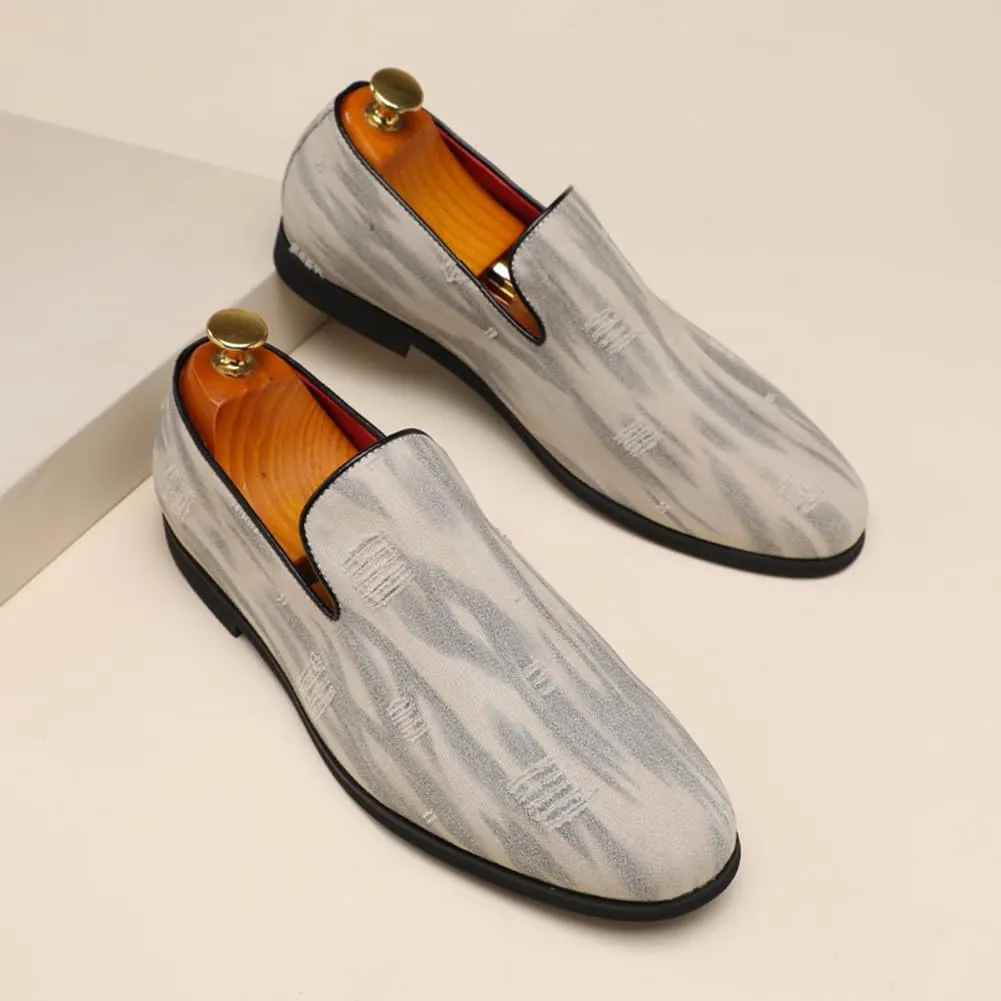 Men's Luxury Denim Penny Loafer Noble Slip-on Suede Loafers Shoes Smoking Slippers Party Dancing Shoes Plus Size 7-13