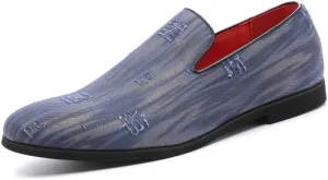 Men's Luxury Denim Penny Loafer Noble Slip-on Suede Loafers Shoes Smoking Slippers Party Dancing Shoes Plus Size 7-13