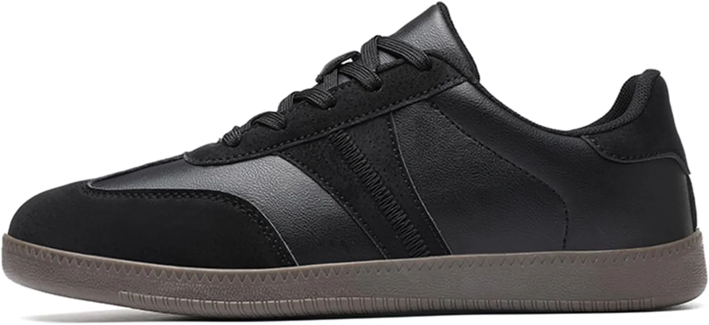 Mens Retro Skateboarding Shoes with Flats Bottom Anti-Slip Lightweight Water-Proof Wear-Resistant Outdoor Leather Sneakers Fashional Board Skate Athletic Training Sports