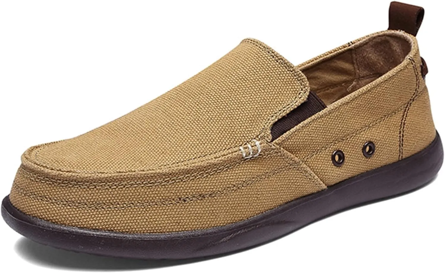 Men's Sailcloth Loafers Pumps Round top Flat Porosity Walking Shoes Slip On Wear Resistant Comfort Soft Sole Traveling Cloth Shoes