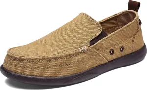 Men's Sailcloth Loafers Pumps Round top Flat Porosity Walking Shoes Slip On Wear Resistant Comfort Soft Sole Traveling Cloth Shoes