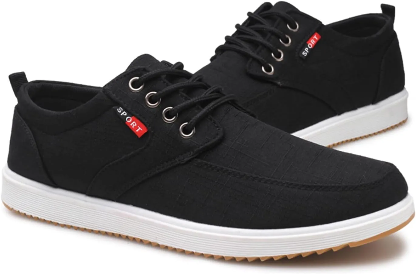 Men's Skate Shoes with Comfortable Sole Lace up Walking Shoes for Men Casual Low Top Boots for Male Daily Work Non Slip Flat Footwear