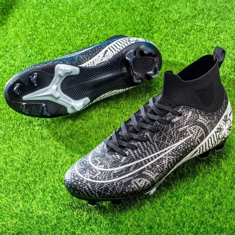 Men??s Soccer Boots High-top Football Shoes Cleats Spike Shoes Sneaker Comfortable Adults Athletic Outdoor Indoor Competition Training Shoes Size 4.5-11