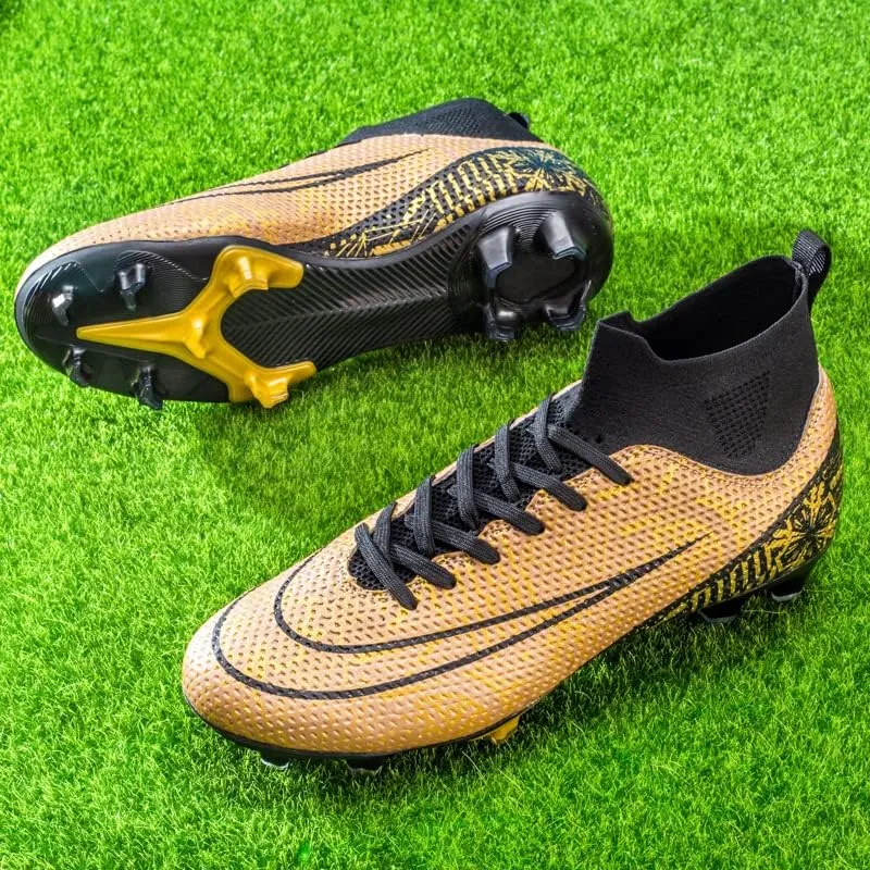 Men??s Soccer Boots High-top Football Shoes Cleats Spike Shoes Sneaker Comfortable Adults Athletic Outdoor Indoor Competition Training Shoes Size 4.5-11