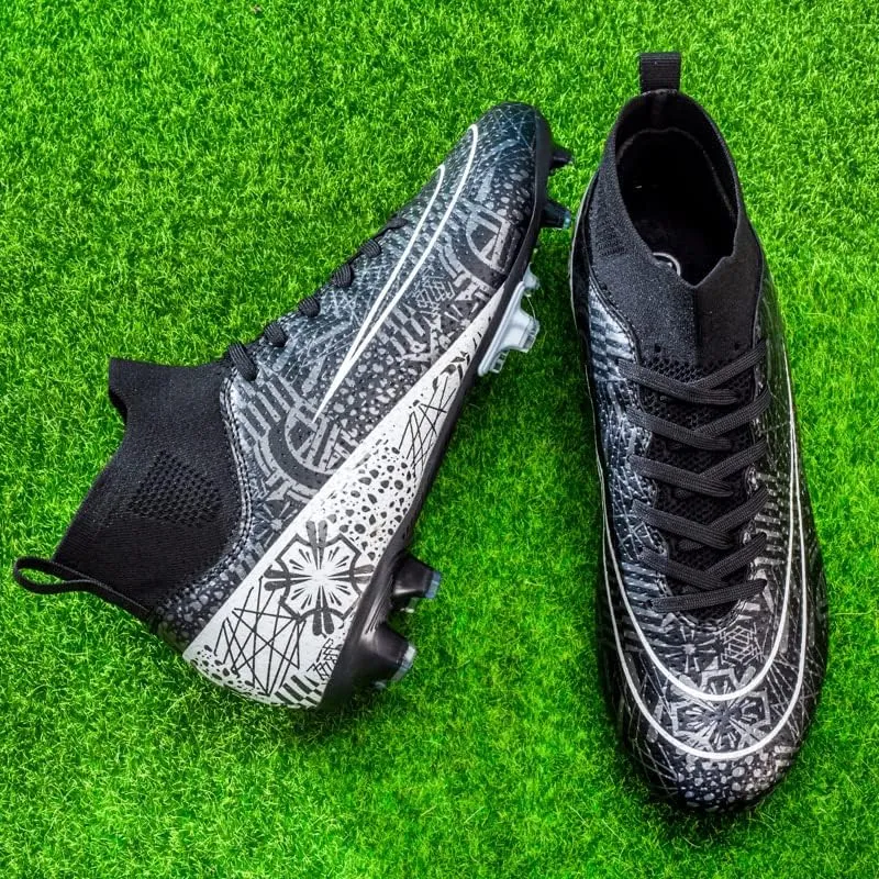 Men??s Soccer Boots High-top Football Shoes Cleats Spike Shoes Sneaker Comfortable Adults Athletic Outdoor Indoor Competition Training Shoes Size 4.5-11