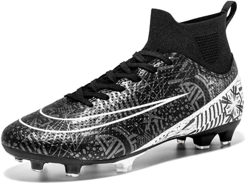 Men??s Soccer Boots High-top Football Shoes Cleats Spike Shoes Sneaker Comfortable Adults Athletic Outdoor Indoor Competition Training Shoes Size 4.5-11