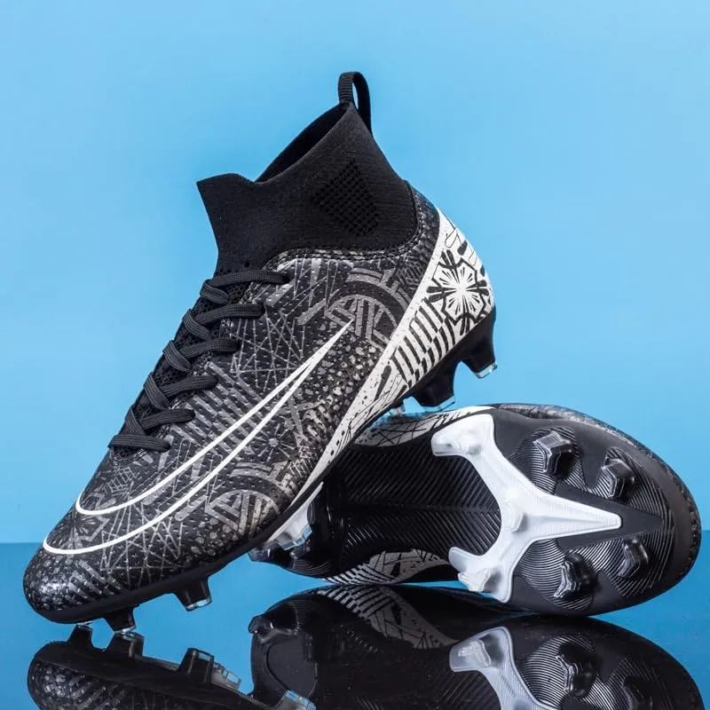 Men??s Soccer Boots High-top Football Shoes Cleats Spike Shoes Sneaker Comfortable Adults Athletic Outdoor Indoor Competition Training Shoes Size 4.5-11