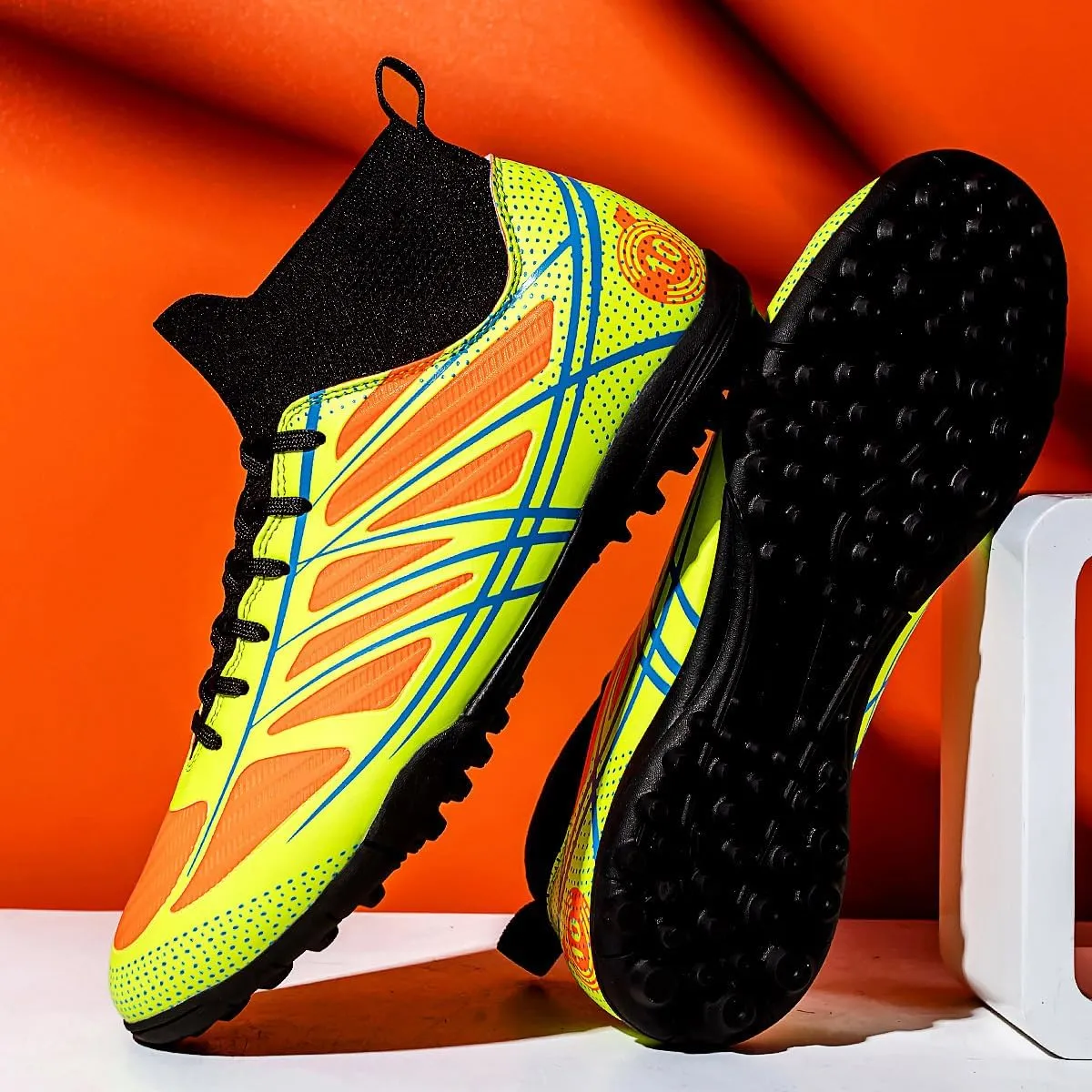 Men??s Soccer Shoes Cleats Football Boots Professional Training Outdoor Indoor Sneaker High-Top Spike Breathable Athletic