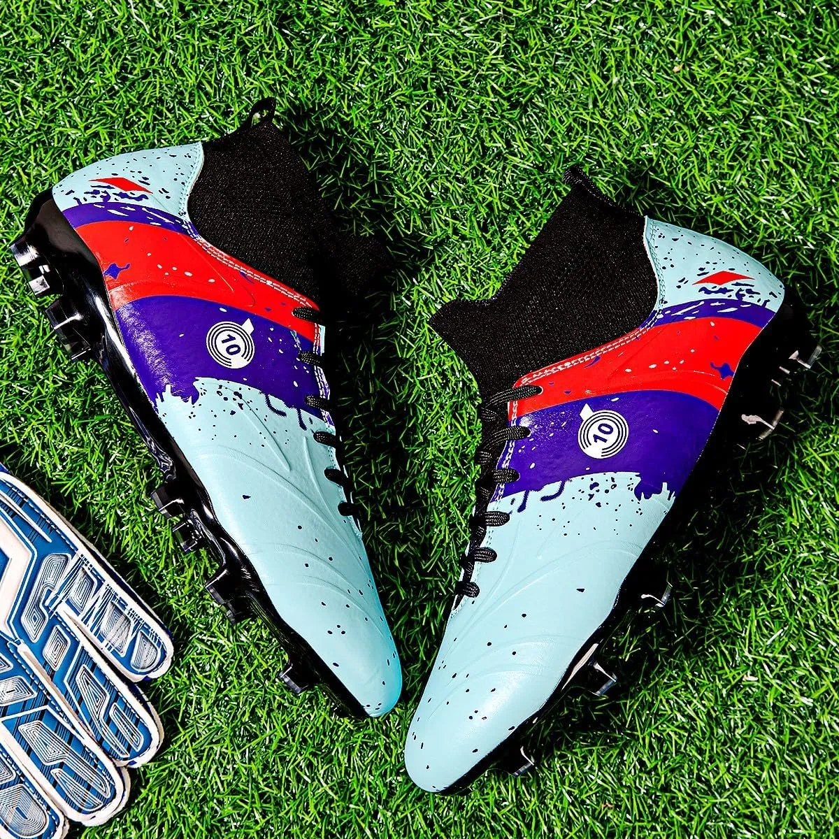 Men??s Soccer Shoes Cleats Football Boots Professional Training Outdoor Indoor Sneaker High-Top Spike Breathable Athletic