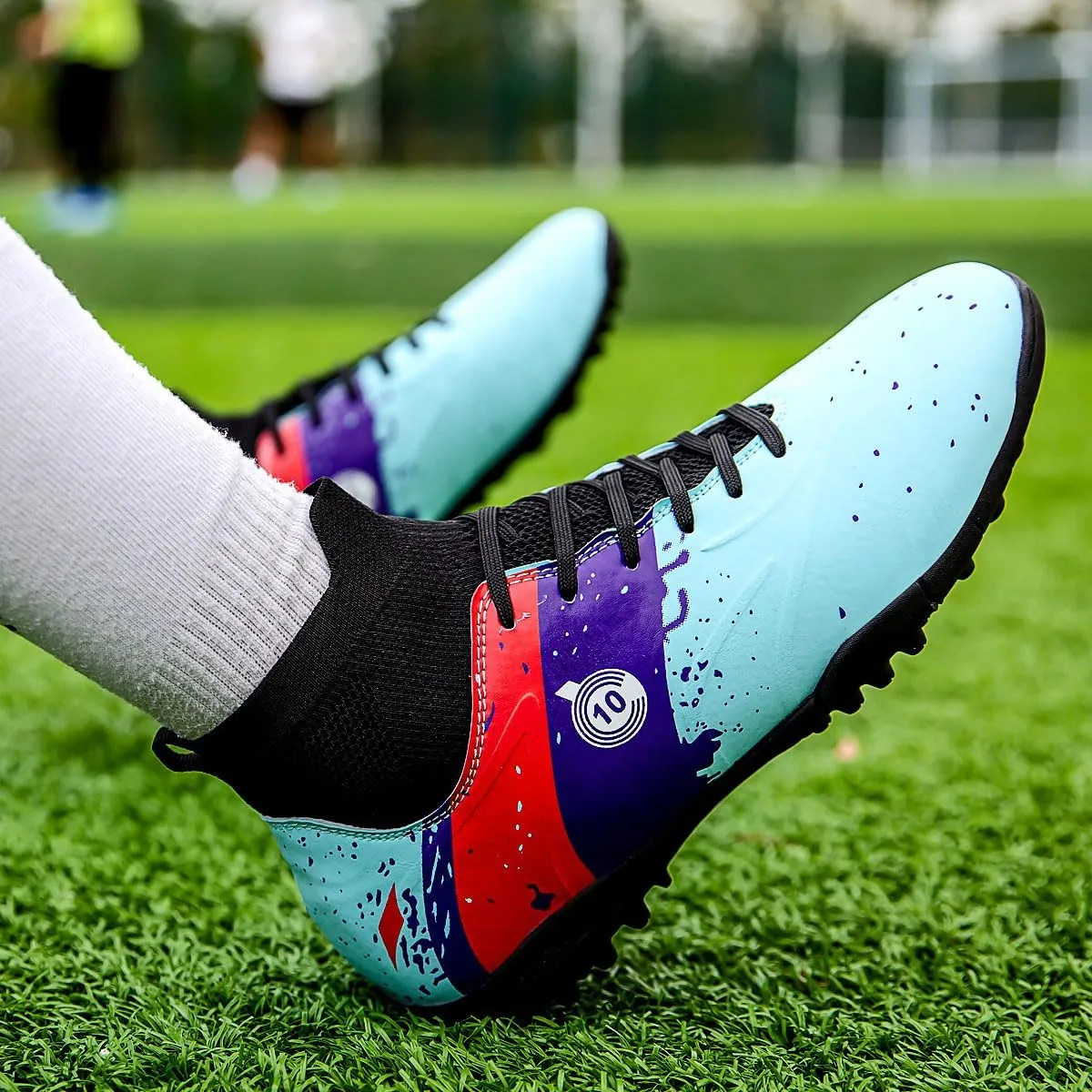 Men??s Soccer Shoes Cleats Football Boots Professional Training Outdoor Indoor Sneaker High-Top Spike Breathable Athletic