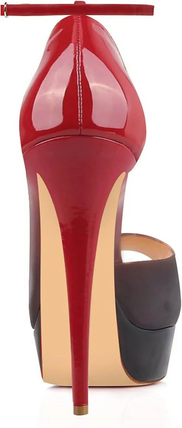 MERUMOTE Women's Platform Stiletto Heels Shoes Peep Toe Pumps 6 inch Heels for Dress Wedding Party