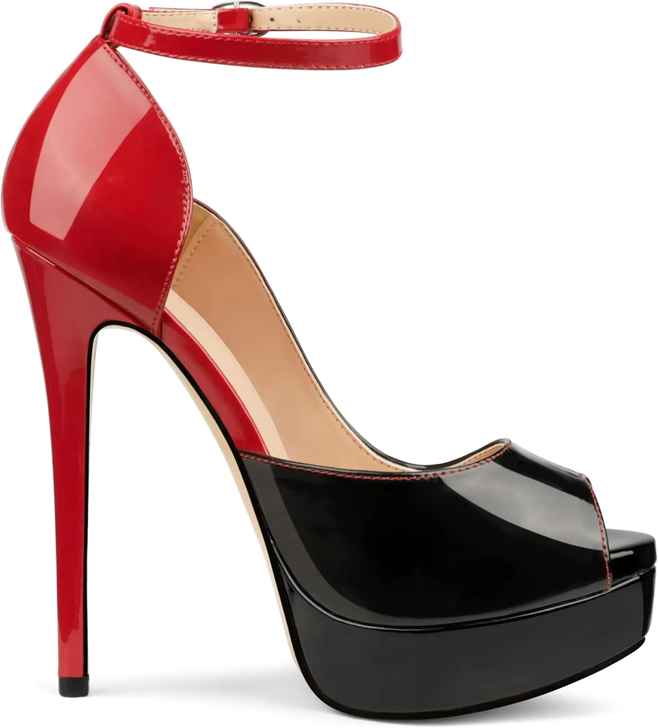 MERUMOTE Women's Platform Stiletto Heels Shoes Peep Toe Pumps 6 inch Heels for Dress Wedding Party