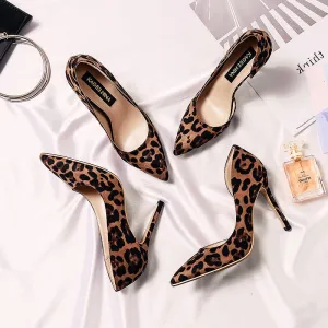 Miranda  Leopardenmuster High Heels mit Spitzem Absatz