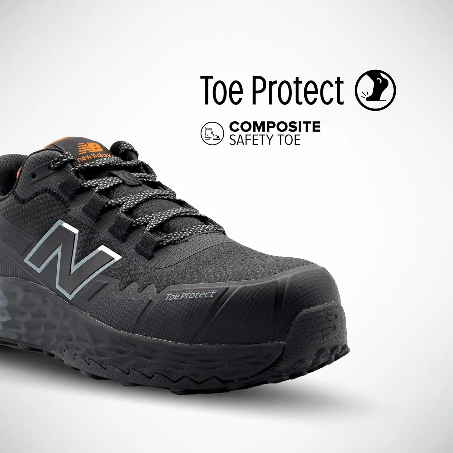 New Balance Fresh Foam Cremorne Composite Toe Safety Shoes for Women - Non Slip, Electrical Hazard - Wide, Black, Low Rise