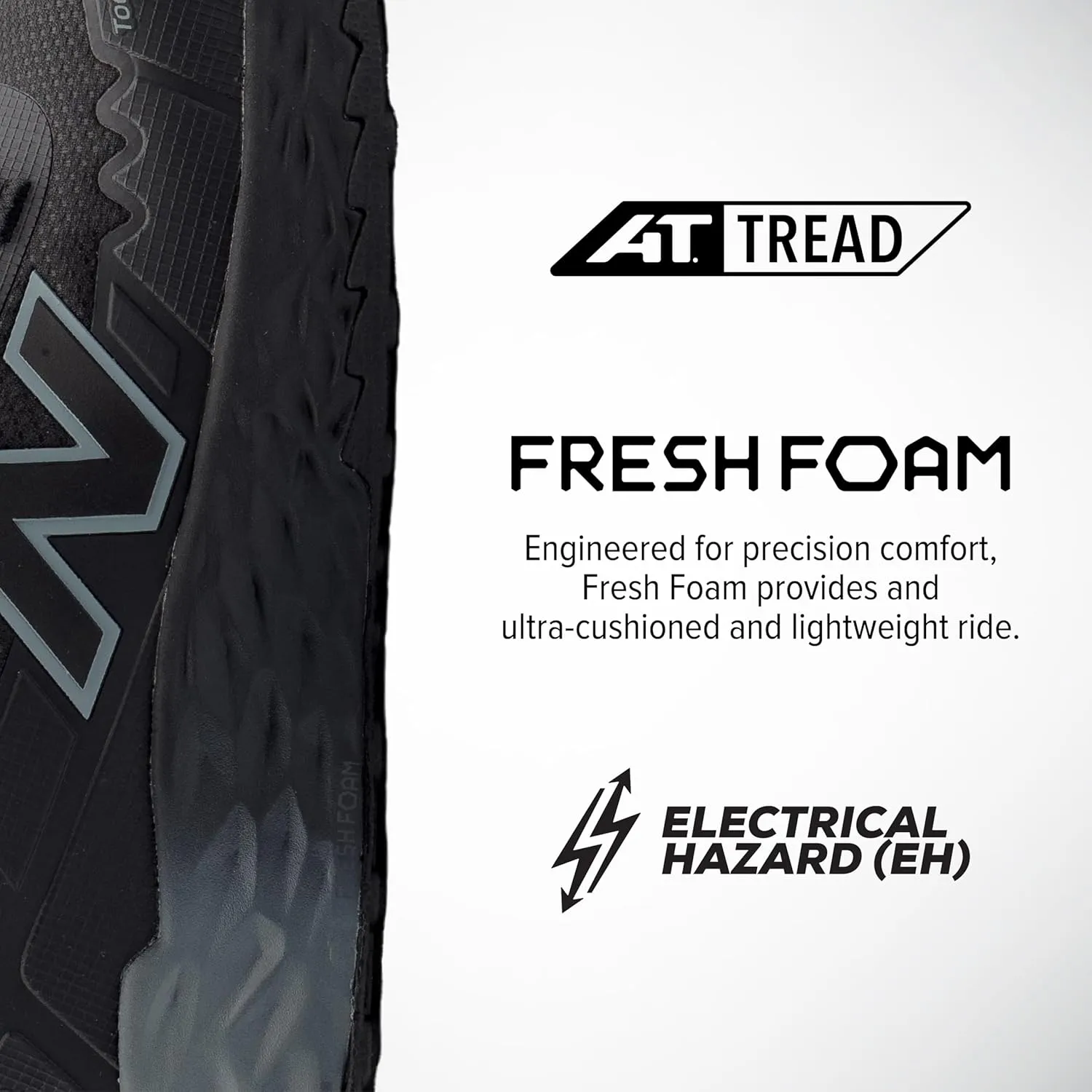New Balance Fresh Foam Cremorne Composite Toe Safety Shoes for Women - Non Slip, Electrical Hazard - Wide, Black, Low Rise