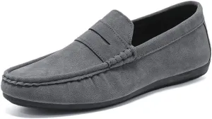 New Loafers for Men Suede Vamp Driving Penny Loafers Apron Toe Anti-Slip Slip Resistant Flexible Classic Wedding Slip-on