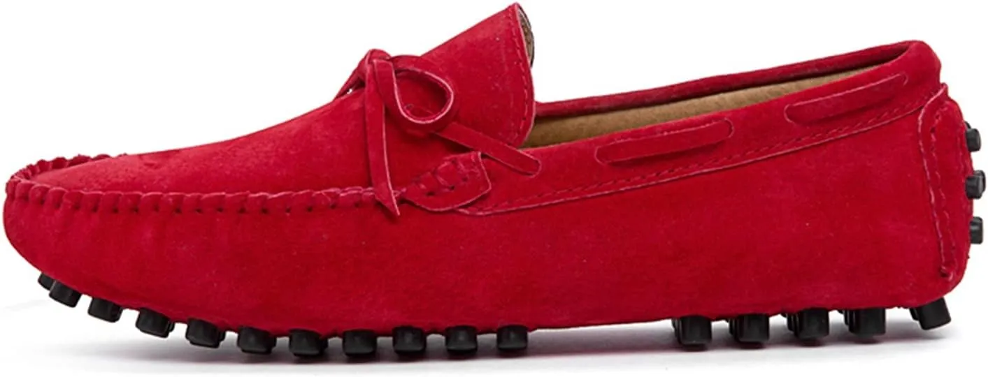 New Mens Loafers Shoe Lined Option Deck Shoes Genuine Leather Suede Vamp 1-eye Round Toe Lightweight Comfortable Resistant Flexible Party Casual Slip On