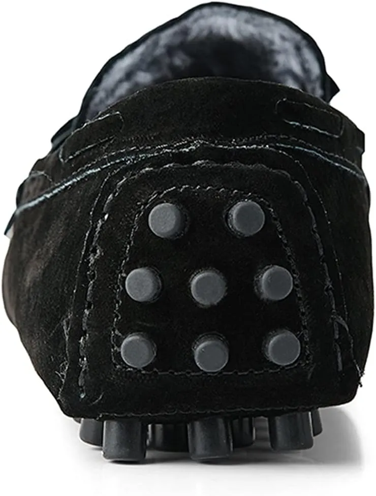 New Mens Loafers Shoe Lined Option Deck Shoes Genuine Leather Suede Vamp 1-eye Round Toe Lightweight Comfortable Resistant Flexible Party Casual Slip On