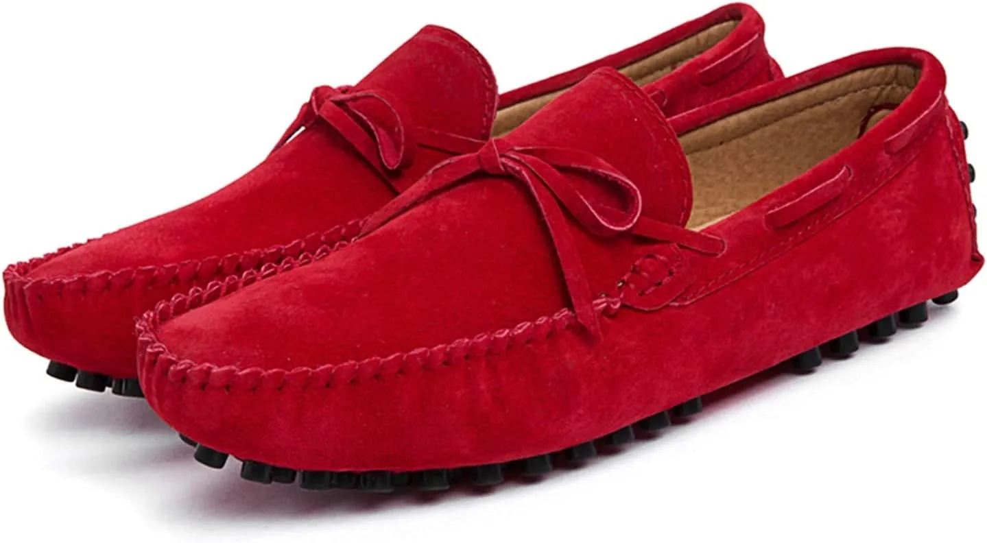 New Mens Loafers Shoe Lined Option Deck Shoes Genuine Leather Suede Vamp 1-eye Round Toe Lightweight Comfortable Resistant Flexible Party Casual Slip On