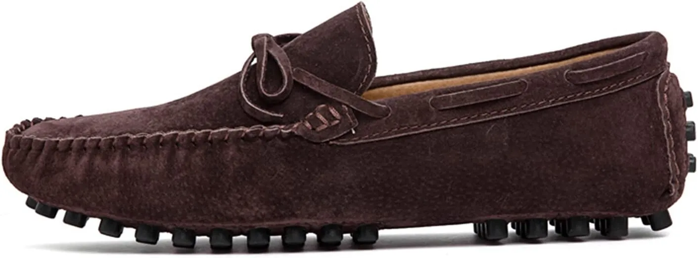 New Mens Loafers Shoe Lined Option Deck Shoes Genuine Leather Suede Vamp 1-eye Round Toe Lightweight Comfortable Resistant Flexible Party Casual Slip On