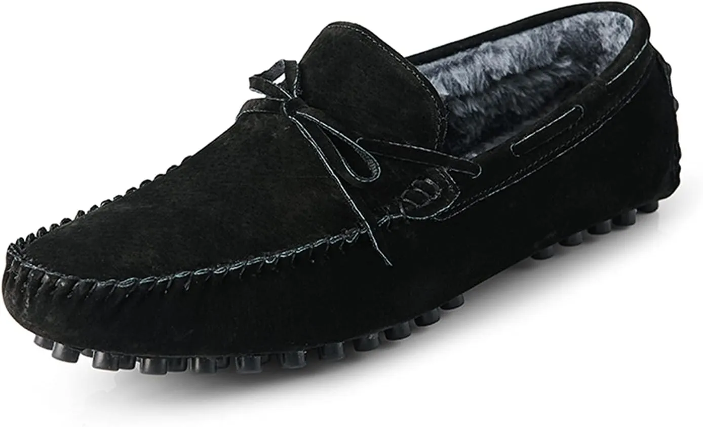 New Mens Loafers Shoe Lined Option Deck Shoes Genuine Leather Suede Vamp 1-eye Round Toe Lightweight Comfortable Resistant Flexible Party Casual Slip On