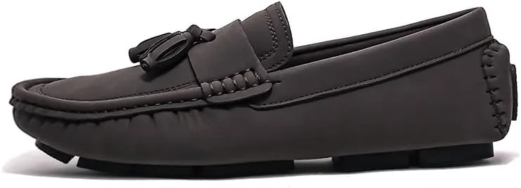 New Mens Loafers Shoe Round Toe Suede with Tassel Penny Driving Loafers Flexible Anti-Slip Flat Heel Fashion Party Slip On