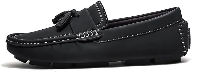 New Mens Loafers Shoe Round Toe Suede with Tassel Penny Driving Loafers Flexible Anti-Slip Flat Heel Fashion Party Slip On