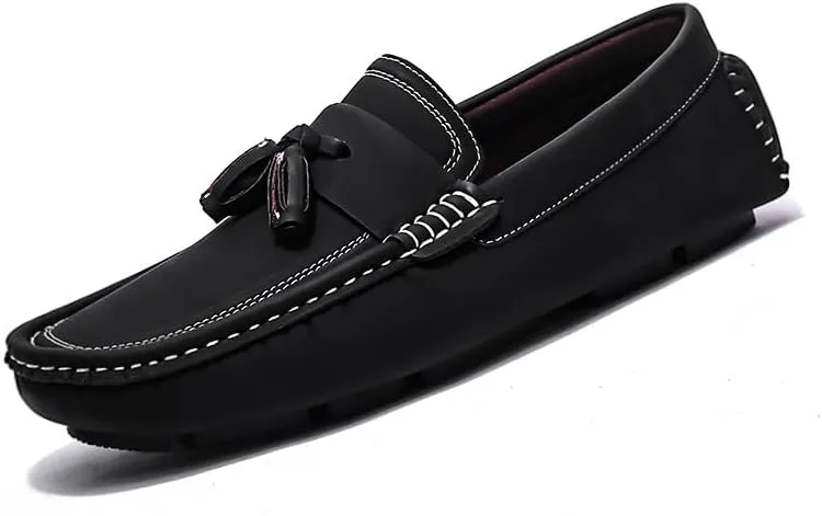 New Mens Loafers Shoe Round Toe Suede with Tassel Penny Driving Loafers Flexible Anti-Slip Flat Heel Fashion Party Slip On