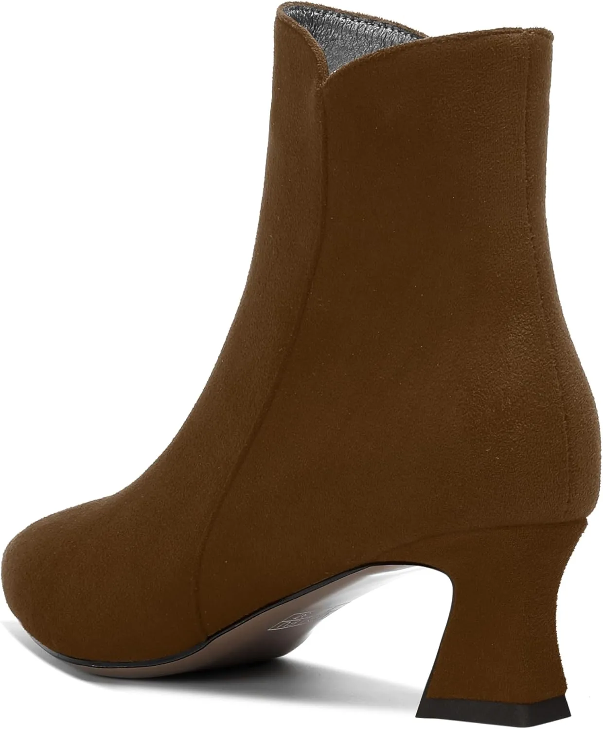 NUMALEO Womens Zip Pointed Toe Wedding Suede Dress Fashion Kitten Low Heel Ankle High Boots 2 Inch