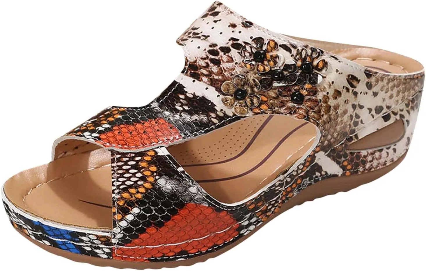 Orthopedic Wedge Sandals For Women Summer Dressy, Comfort Walking Sandals For Women, Sandals For Women, Womens Sandals Comfortable Hollow Out Slip On Platform Wedge Sandals Walking Shoes